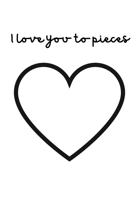 I Love You To Pieces Free Printable